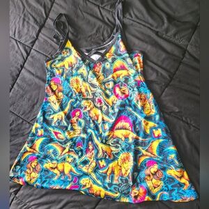 Colorful Dinosaur Print Dress